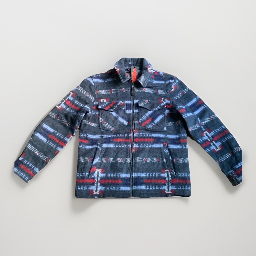 Rock & Roll Denim Aztec, Southwestern Mens Small Jacquard Fleece Shirt Shacket